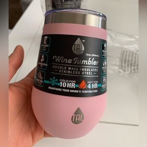 NEW Pink TAL Stainless Steel Wine Tumbler 12 oz